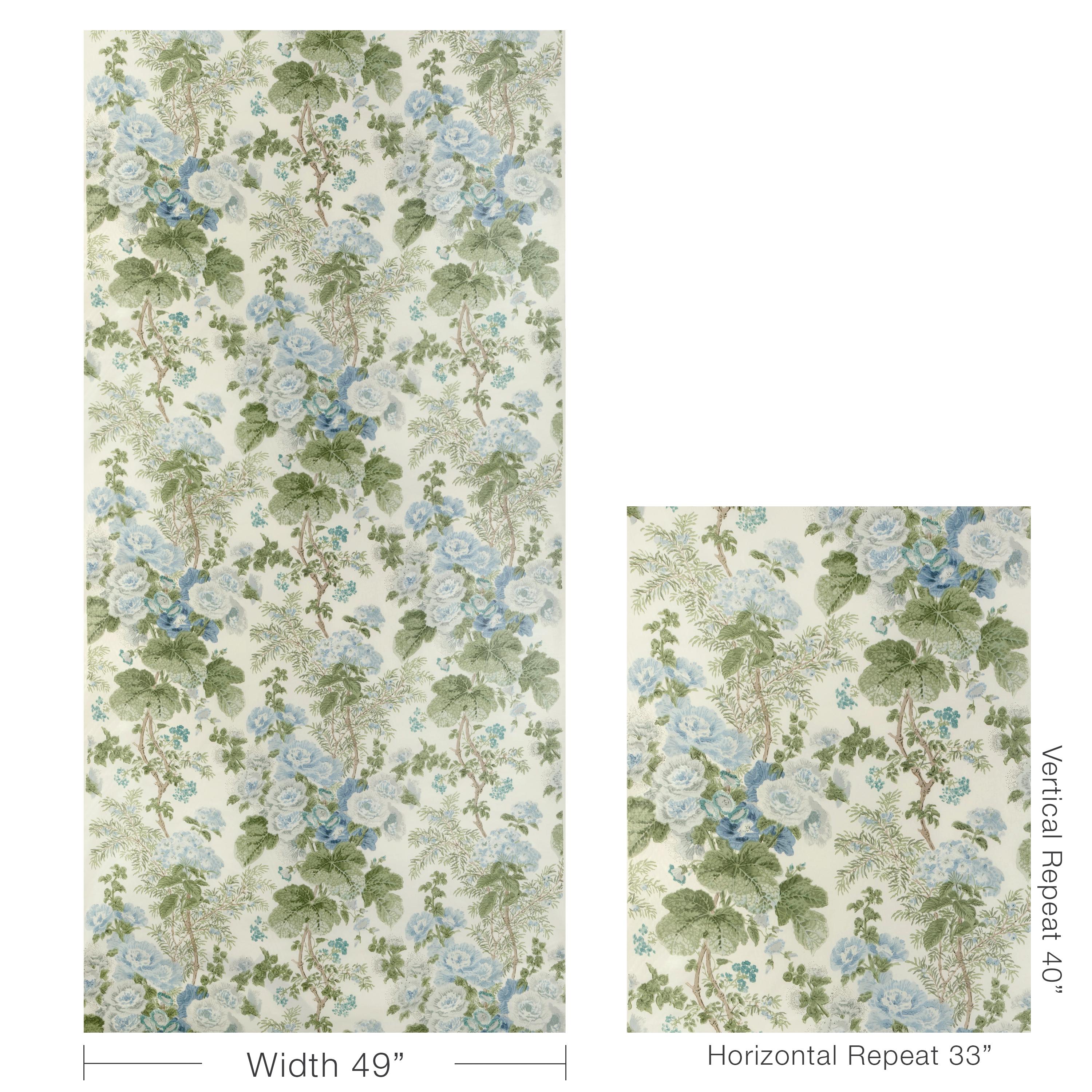 Lee Jofa Hollyhock Hdb Blue/Leaf Fabric – DecoratorsBest