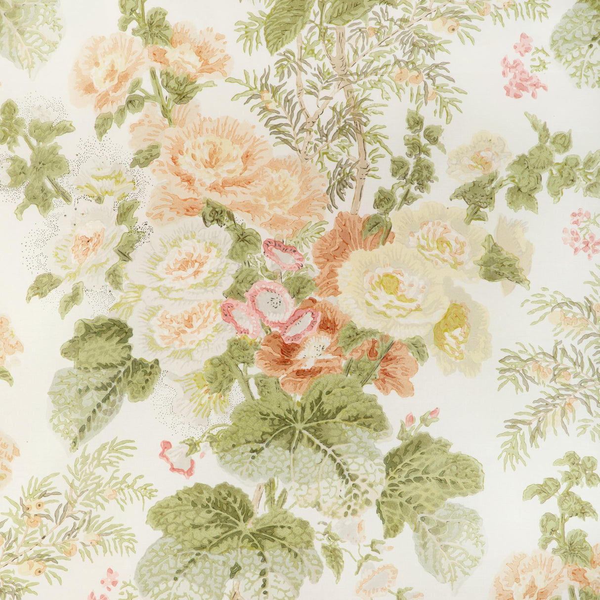 Lee Jofa HOLLYHOCK HDB APRICOT/MOSS Fabric