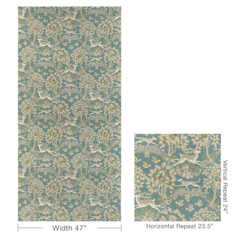 Lee Jofa MILLE FLEUR PRINT LAKE Fabric