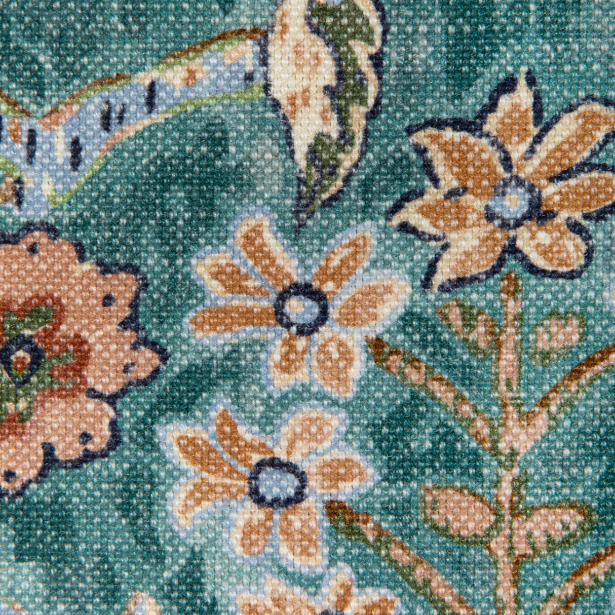 Lee Jofa KERMAN PRINT TEAL/ROSE Fabric