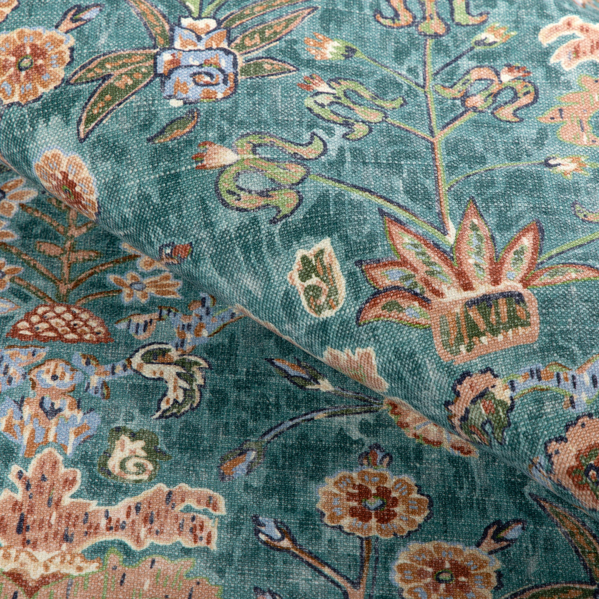 Lee Jofa KERMAN PRINT TEAL/ROSE Fabric