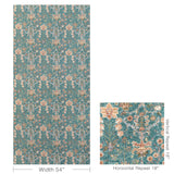 Lee Jofa KERMAN PRINT TEAL/ROSE Fabric