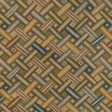 Lee Jofa STRAPWORK PRINT IVY/BLUE Fabric