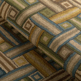 Lee Jofa STRAPWORK PRINT IVY/BLUE Fabric