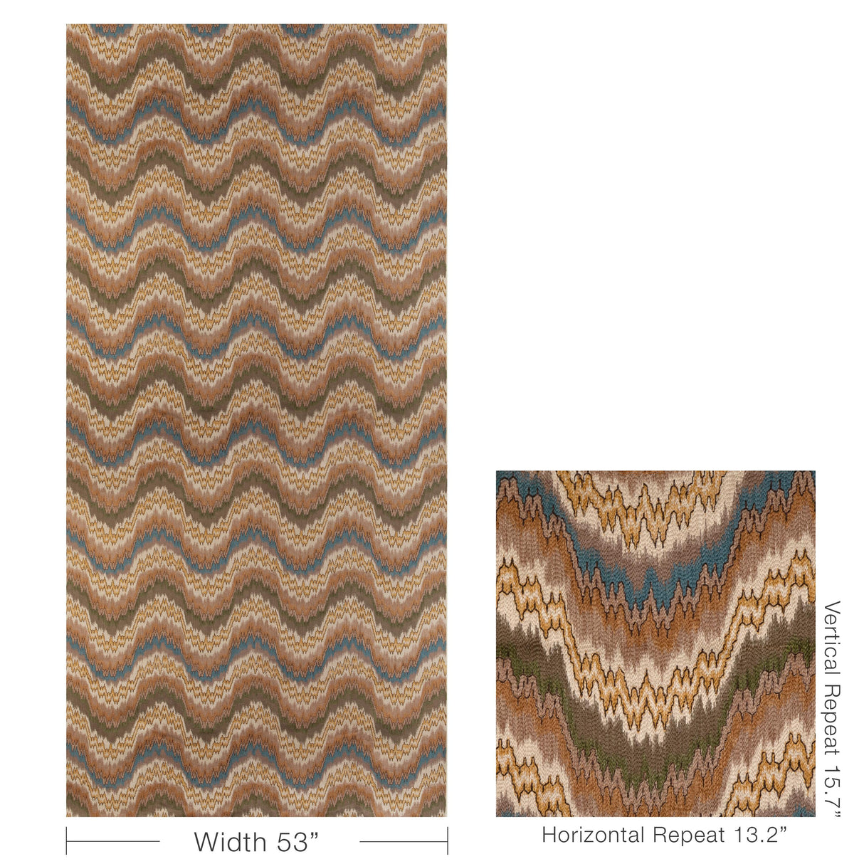 Lee Jofa FLAME EMBROIDERY FAWN Fabric