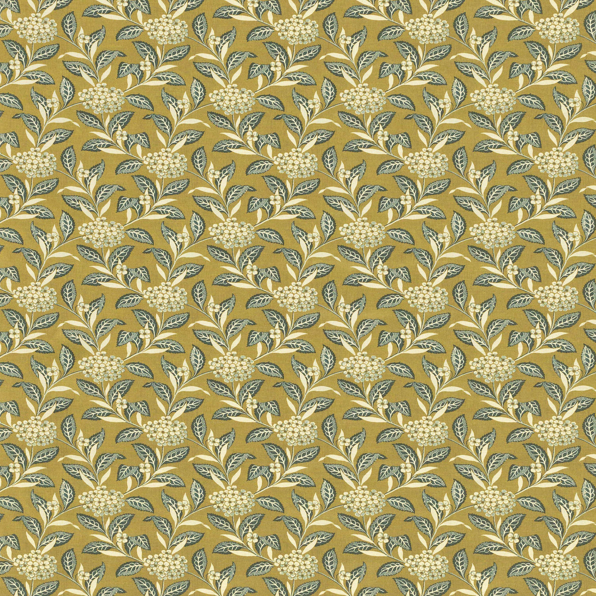 Lee Jofa ORTENSIA TEAL ON OLIVE Fabric