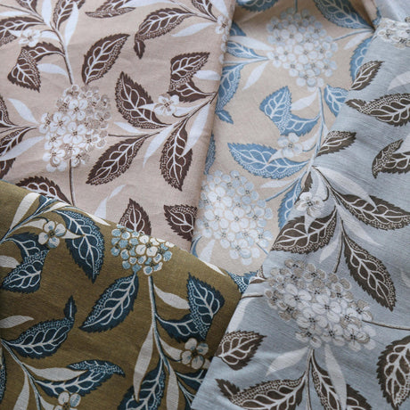 Lee Jofa ORTENSIA BROWN ON CELADON Fabric