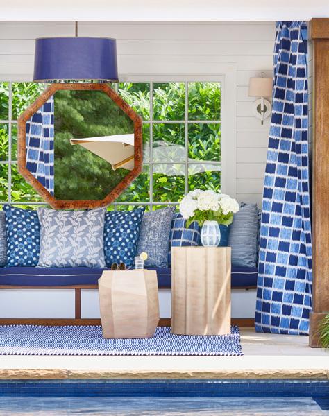 Kravet IKAT SQUARES MARINE Upholstery Fabric