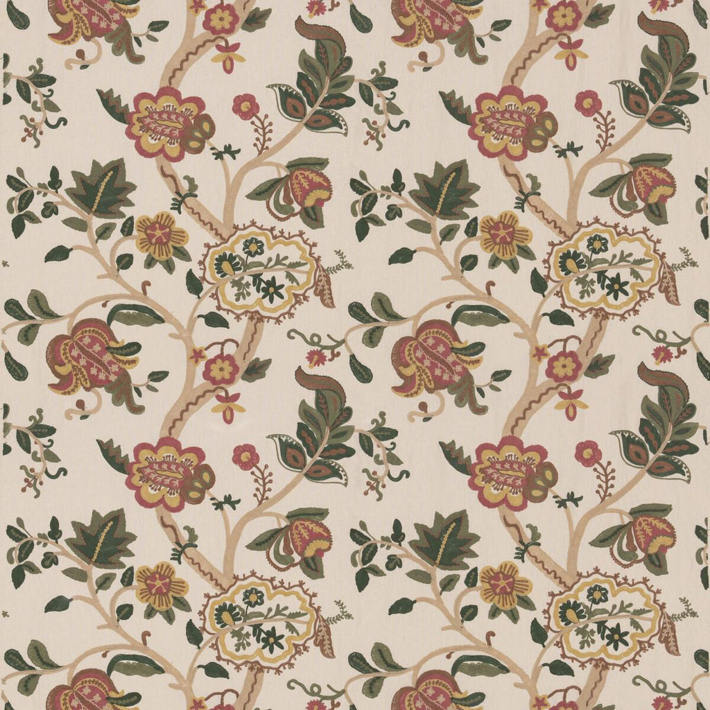 G P & J Baker CHEWTON ROSE/GREEN Fabric
