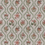 G P & J Baker BURFORD EMBROIDERY EMERALD/RED Drapery Fabric