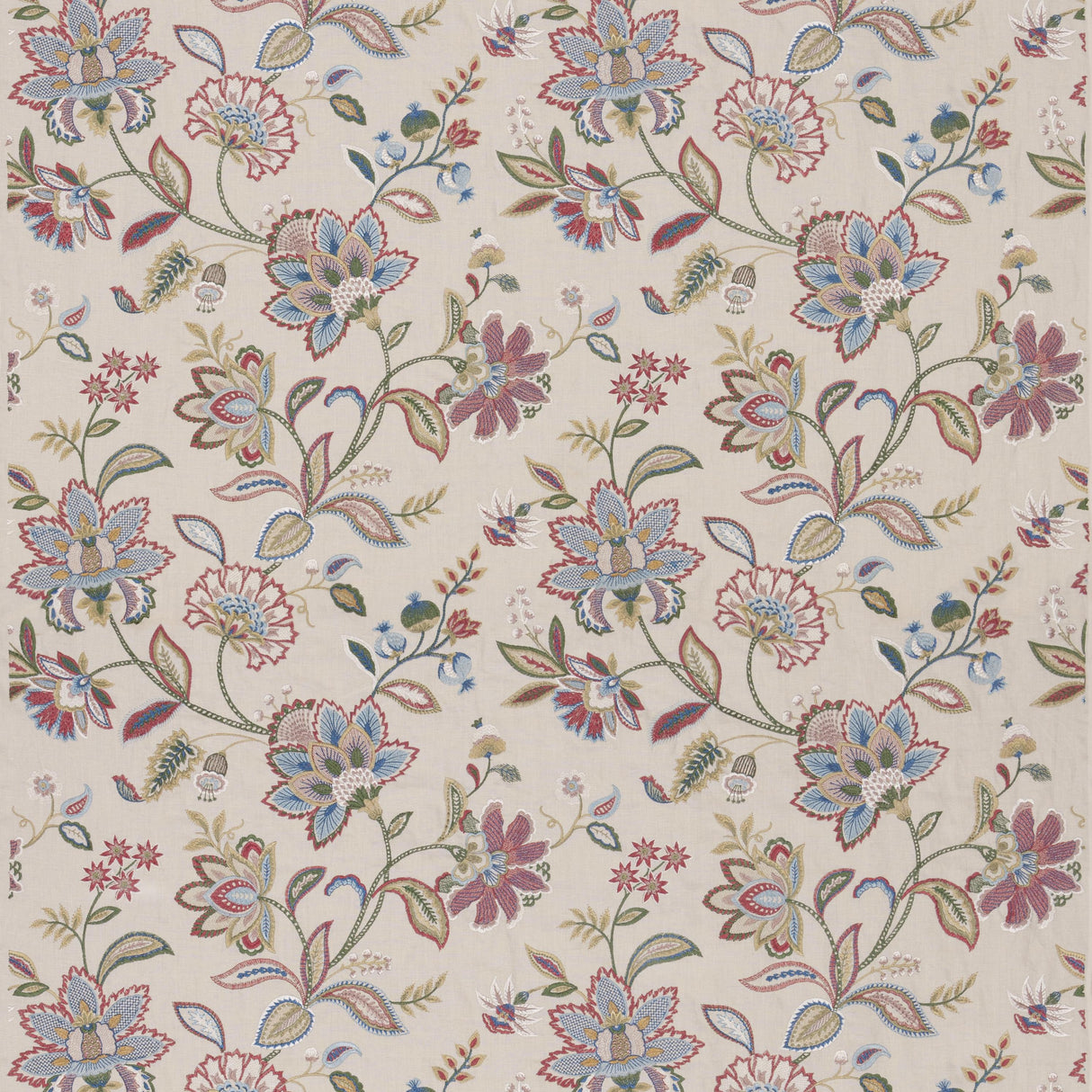 G P & J Baker LANGLEY RED/BLUE Drapery Fabric