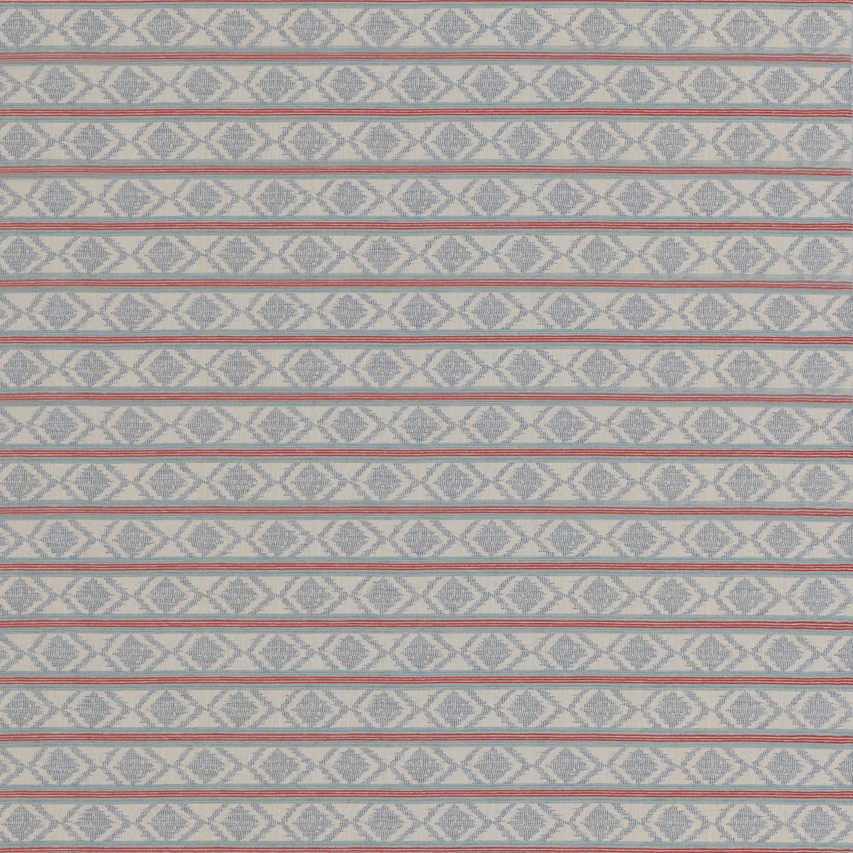 G P & J Baker BURFORD STRIPE RED/BLUE Upholstery Fabric