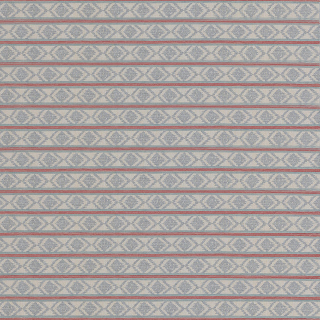 G P & J Baker BURFORD STRIPE RED/BLUE Upholstery Fabric