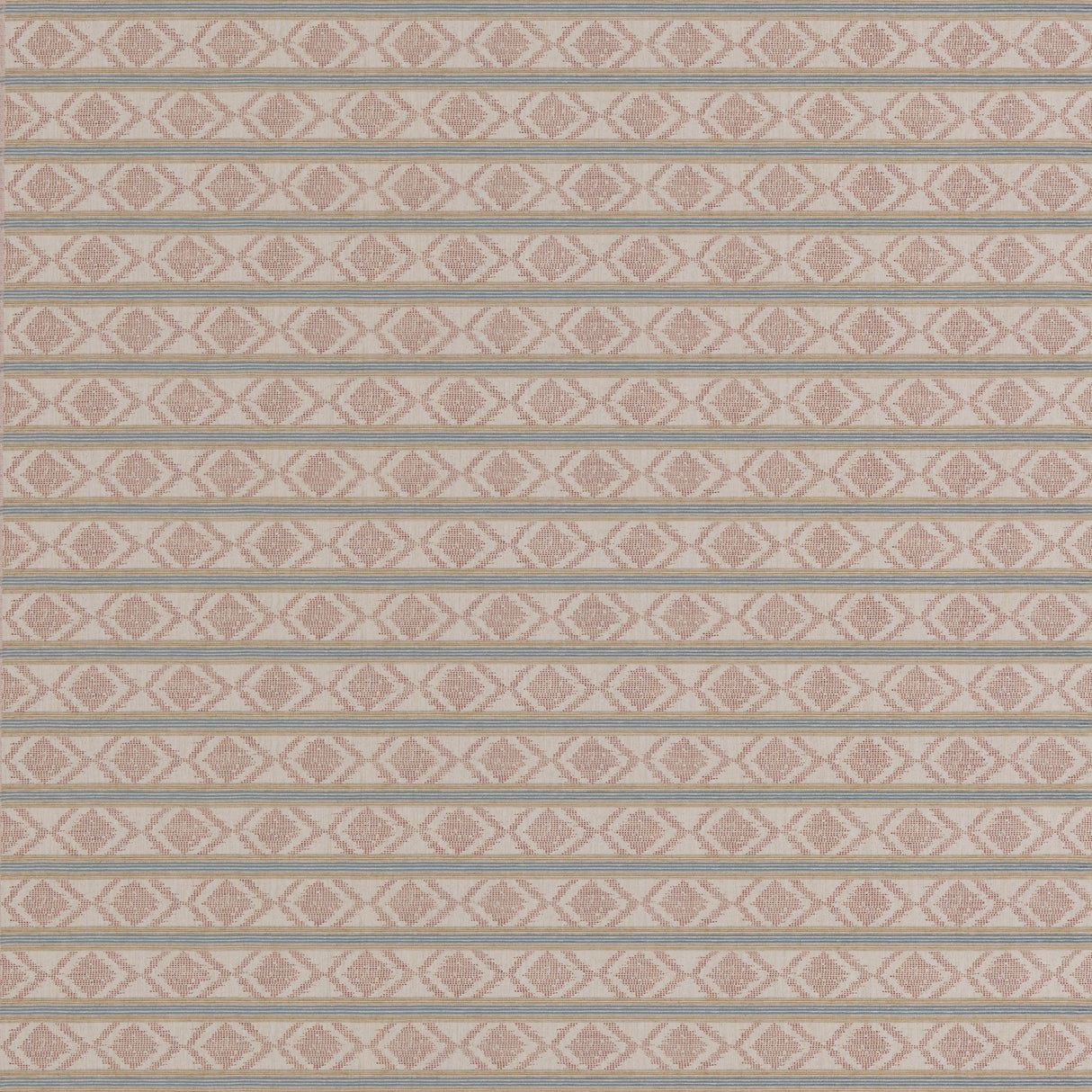 G P & J Baker BURFORD STRIPE CORAL/AQUA Upholstery Fabric