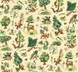 G P & J Baker GERTRUDE DOCUMENT GREEN Wallpaper