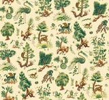 G P & J Baker GERTRUDE DOCUMENT GREEN Wallpaper
