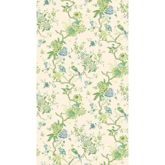 G P & J Baker ORIENTAL BIRD GREEN/BLUE Wallpaper