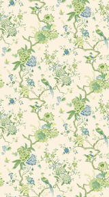 G P & J Baker ORIENTAL BIRD GREEN/BLUE Wallpaper