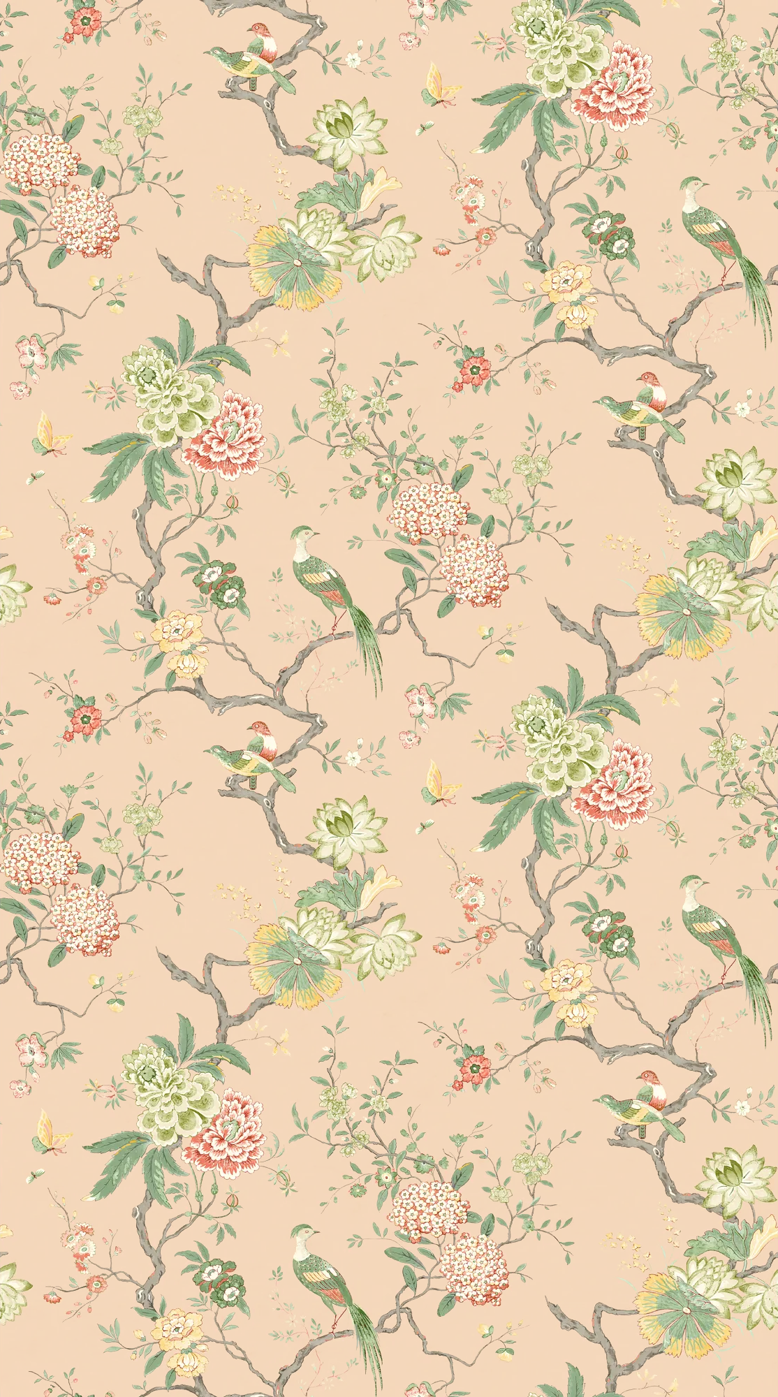 G P & J Baker ORIENTAL BIRD BLUSH Wallpaper