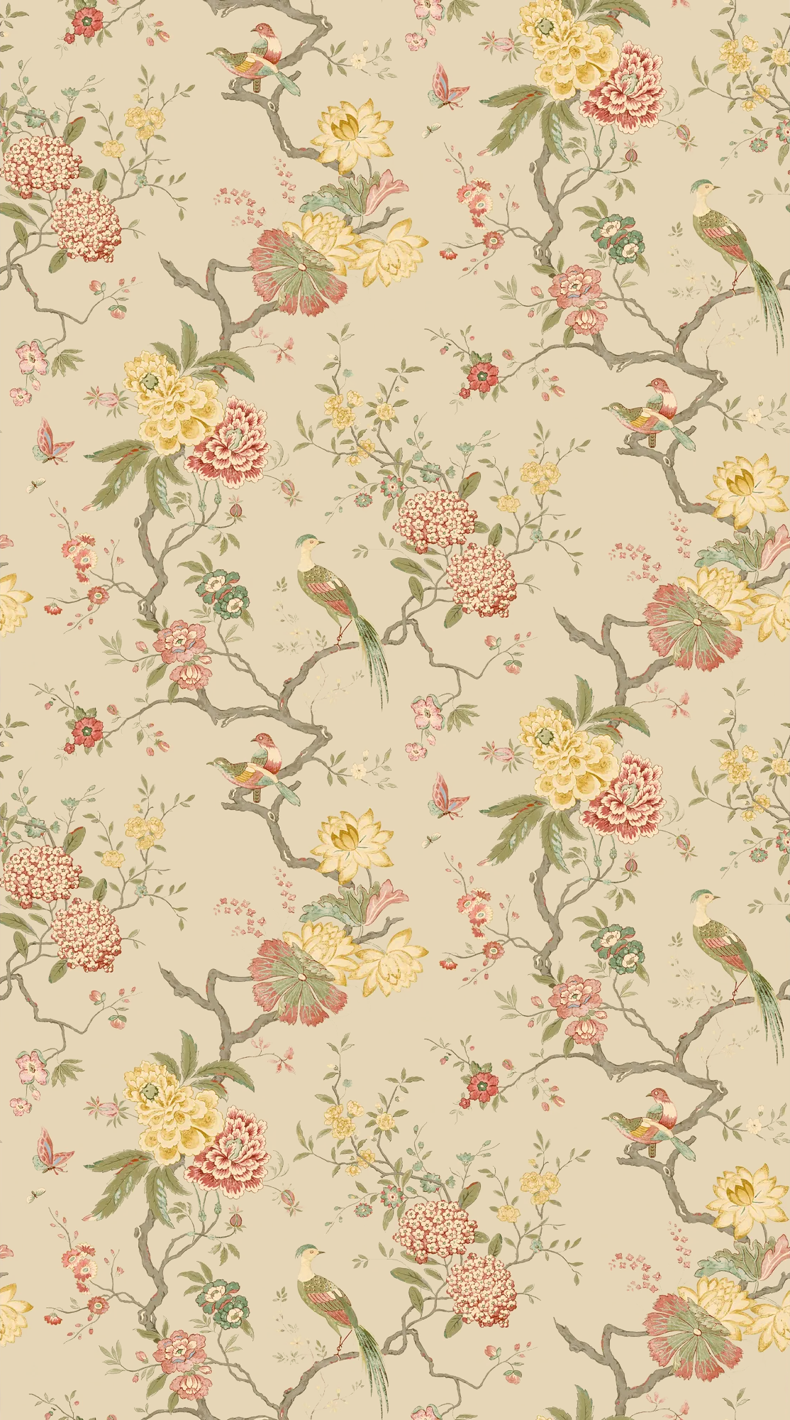 G P & J Baker ORIENTAL BIRD MOLE Wallpaper