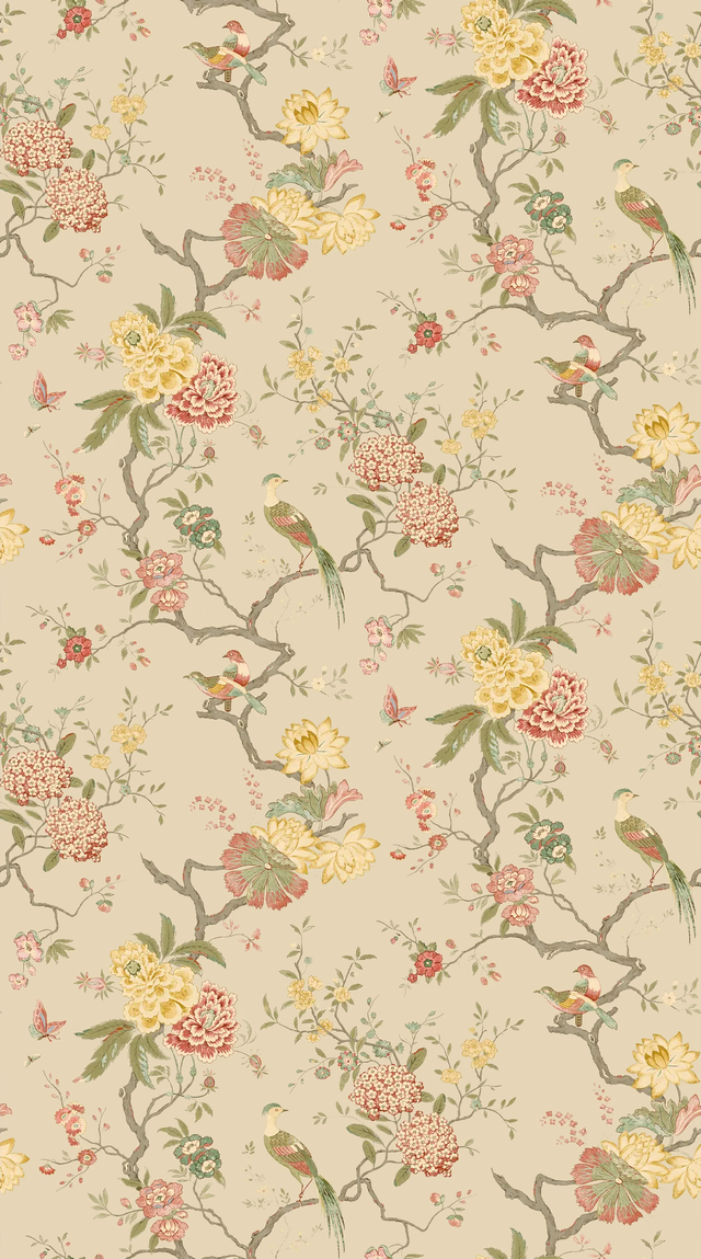 G P & J Baker ORIENTAL BIRD MOLE Wallpaper
