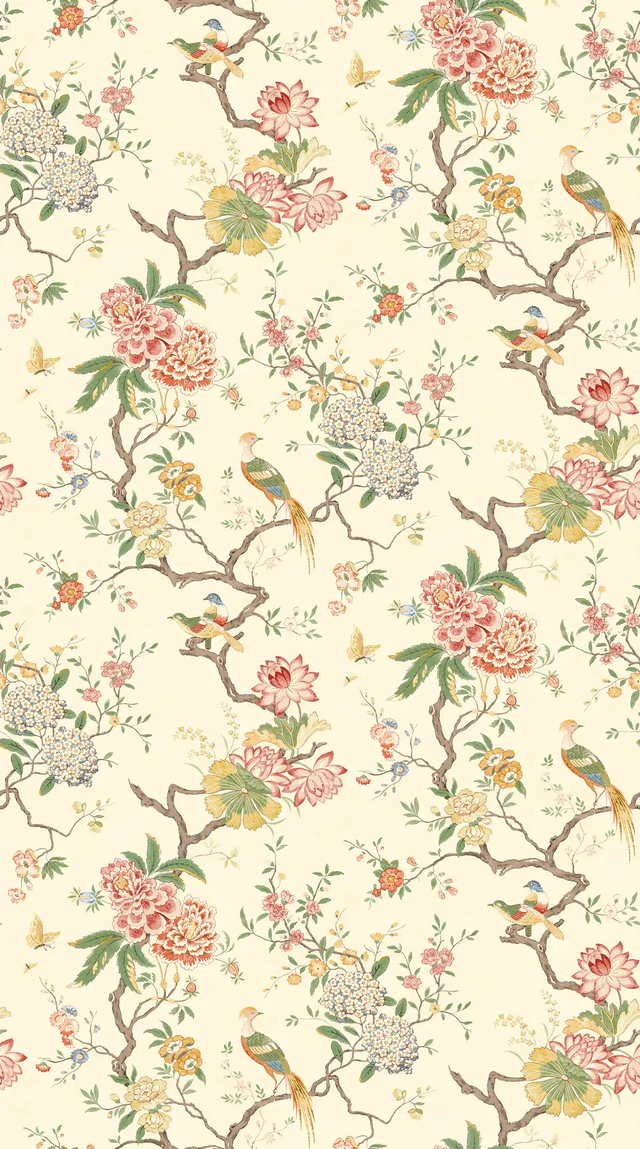 G P & J Baker ORIENTAL BIRD BLOSSOM Wallpaper