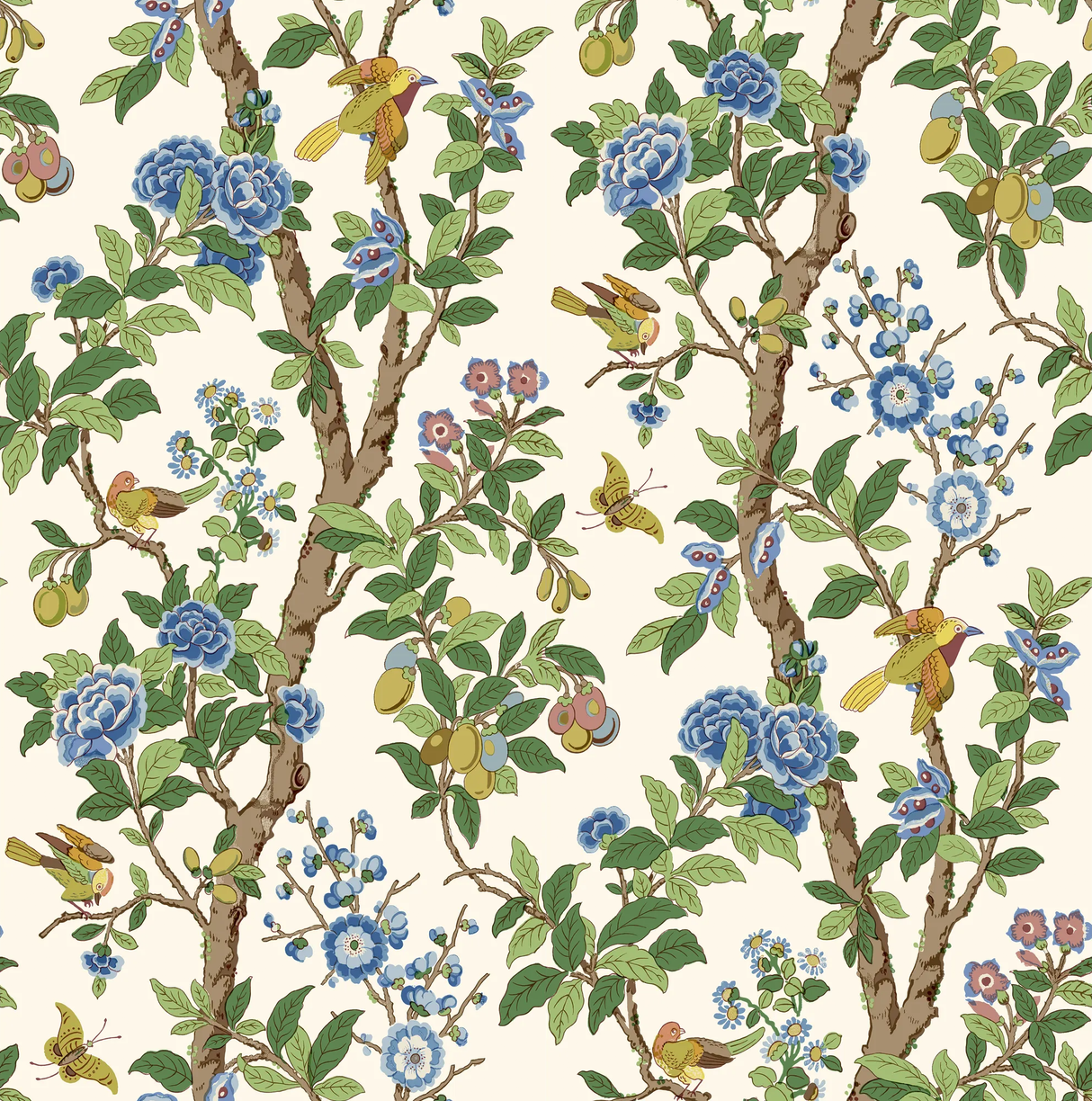 G P & J Baker ELDON GREEN/BLUE Wallpaper