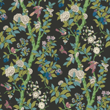 G P & J Baker ELDON CHARCOAL/EMERALD Wallpaper
