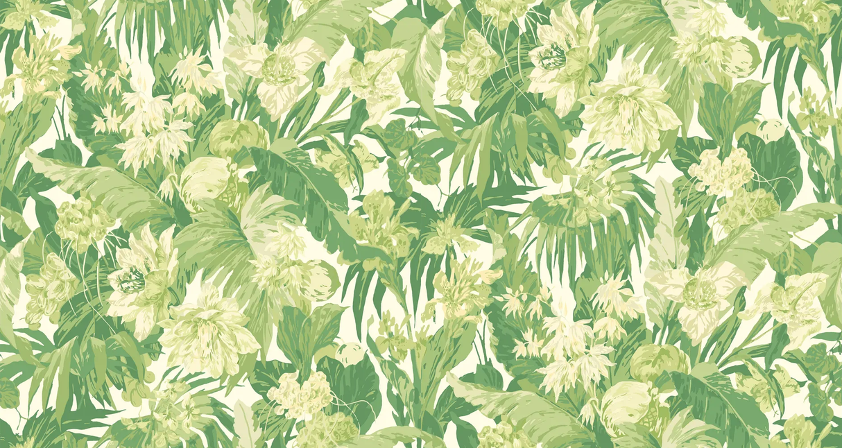 G P & J Baker TROPICAL FLORAL GREEN Wallpaper