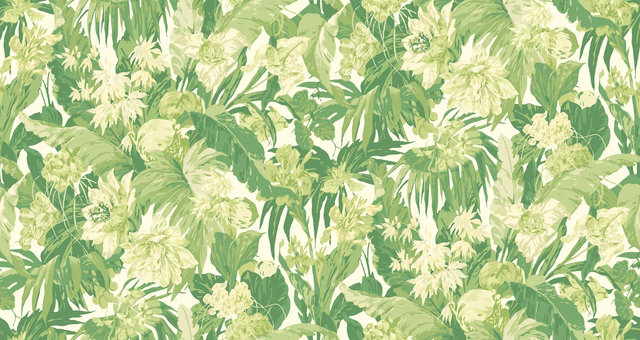 G P & J Baker TROPICAL FLORAL GREEN Wallpaper