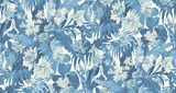G P & J Baker TROPICAL FLORAL BLUE Wallpaper