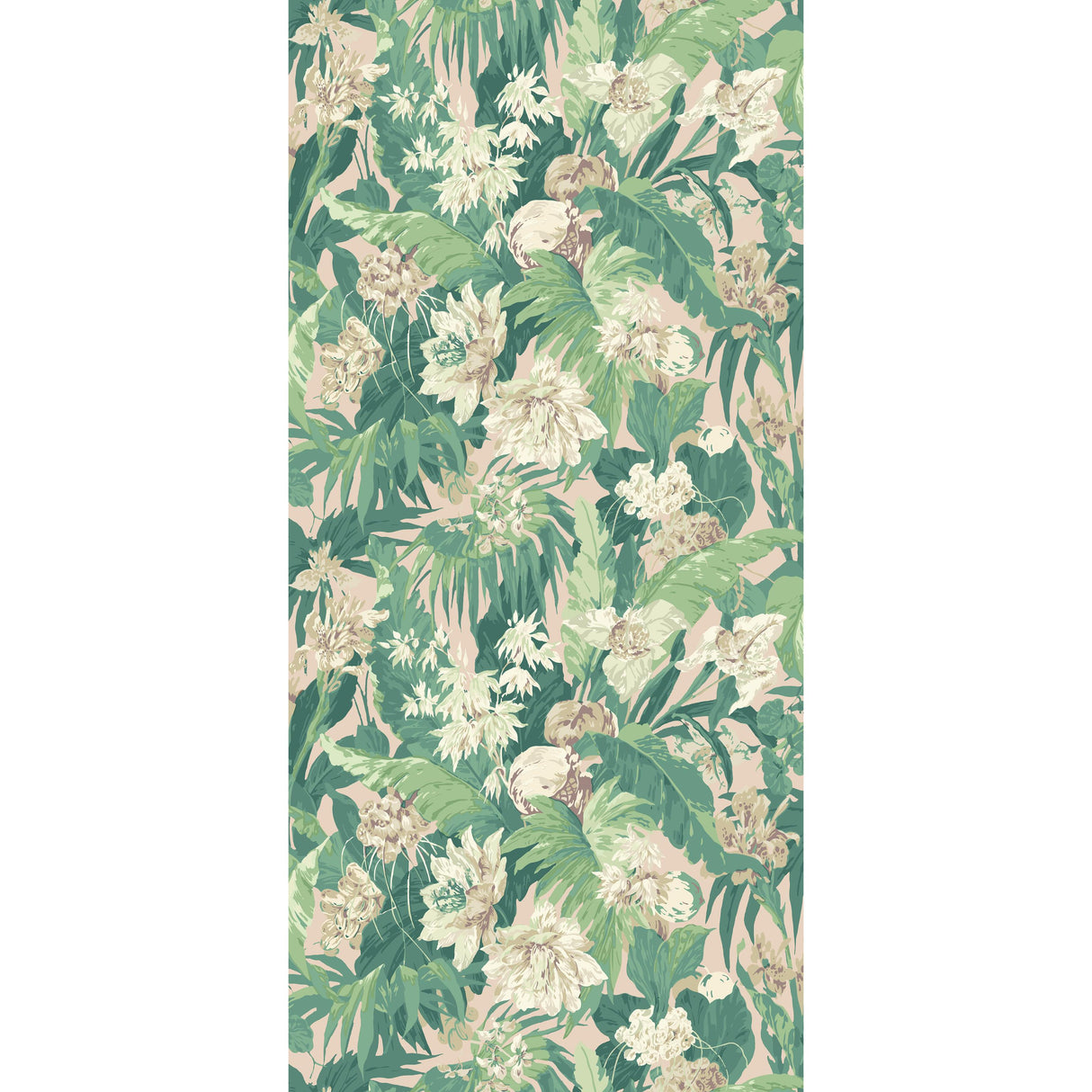 G P & J Baker TROPICAL FLORAL BLUSH/GREEN Wallpaper