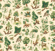 G P & J Baker GRAND GERTRUDE DOCUMENT GREEN Wallpaper