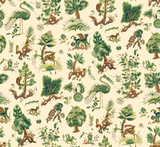 G P & J Baker GRAND GERTRUDE DOCUMENT GREEN Wallpaper