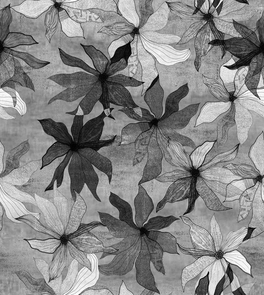 Poppy Print Studio Clematis Black & White Wallpaper