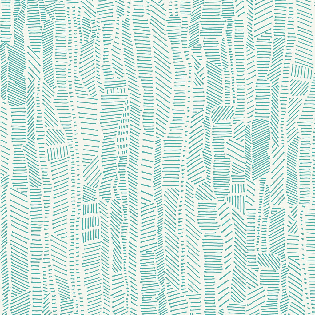 Poppy Print Studio Linear Field Aqua Wallpaper