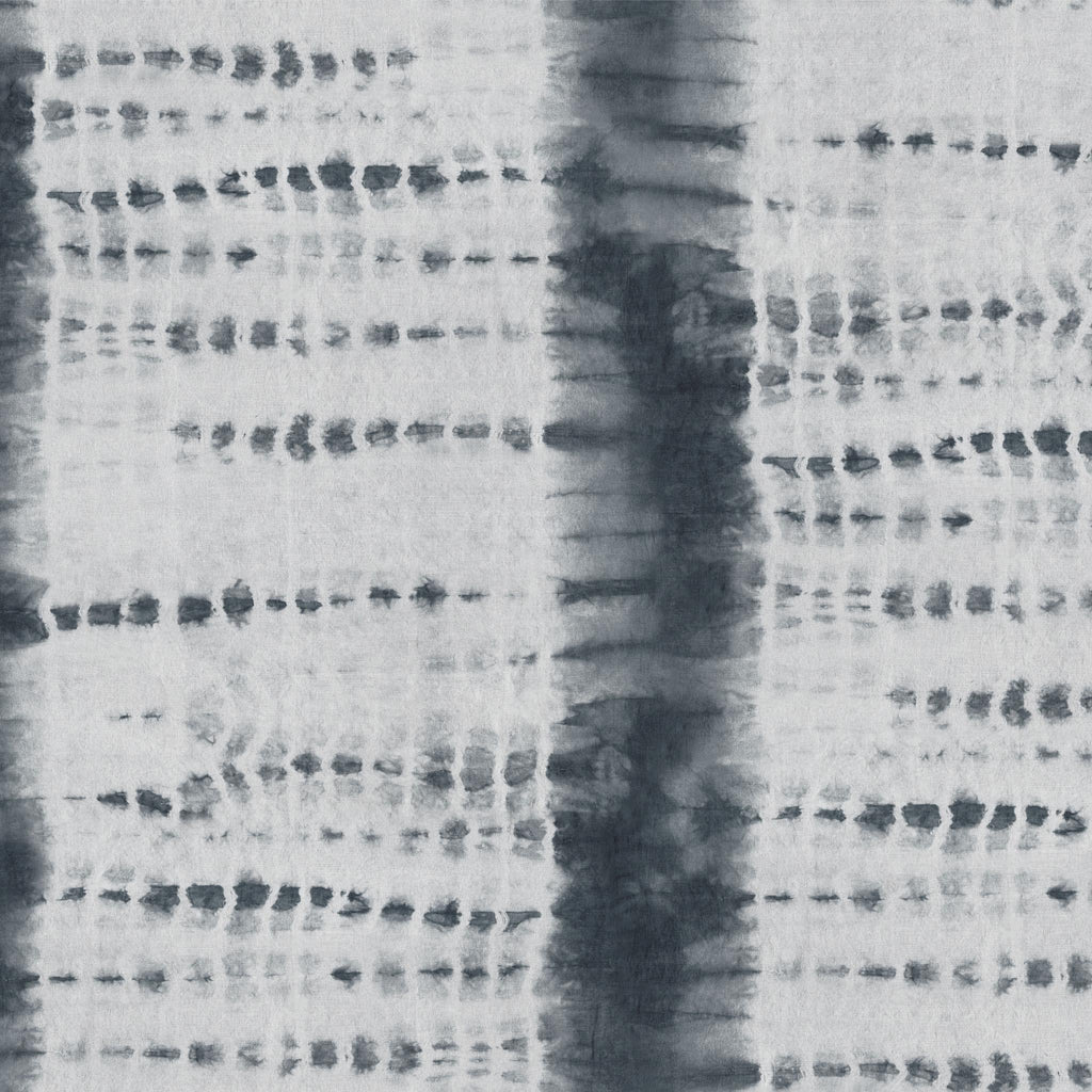 Poppy Print Studio Shibori Stripe Overdyed Black Wallpaper