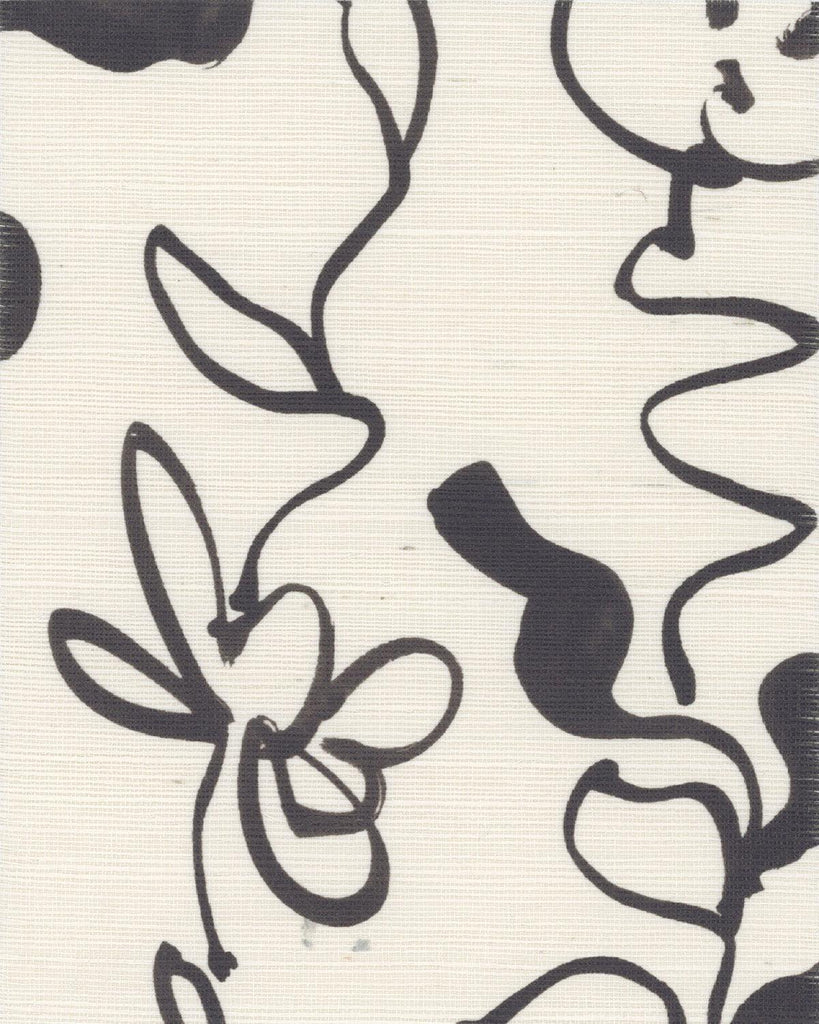 Poppy Print Studio Grasscloth Bossa Black Wallpaper