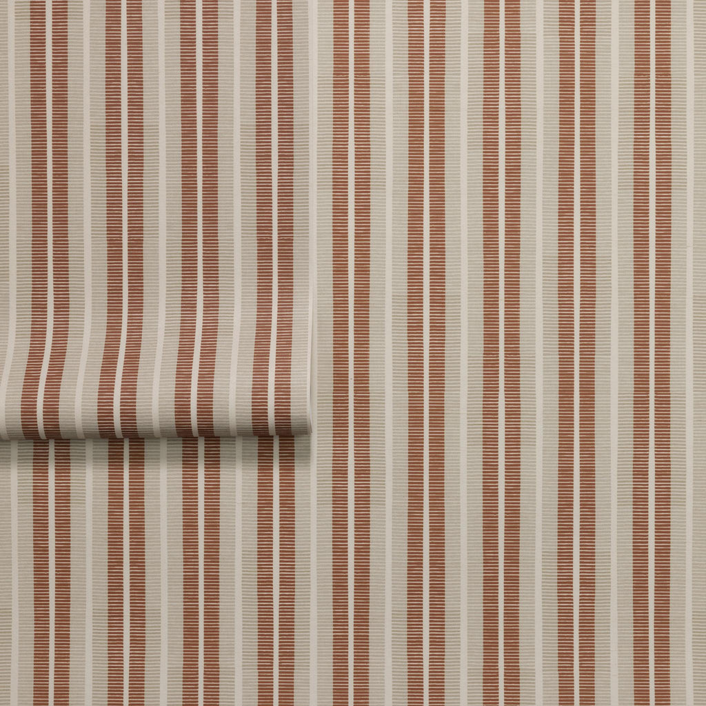 Poppy Print Studio Ribbon Stripe Persimmon Wallpaper