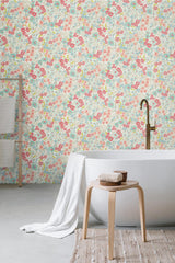 Brewster Home Fashions Flora Coral Garden Wallpaper
