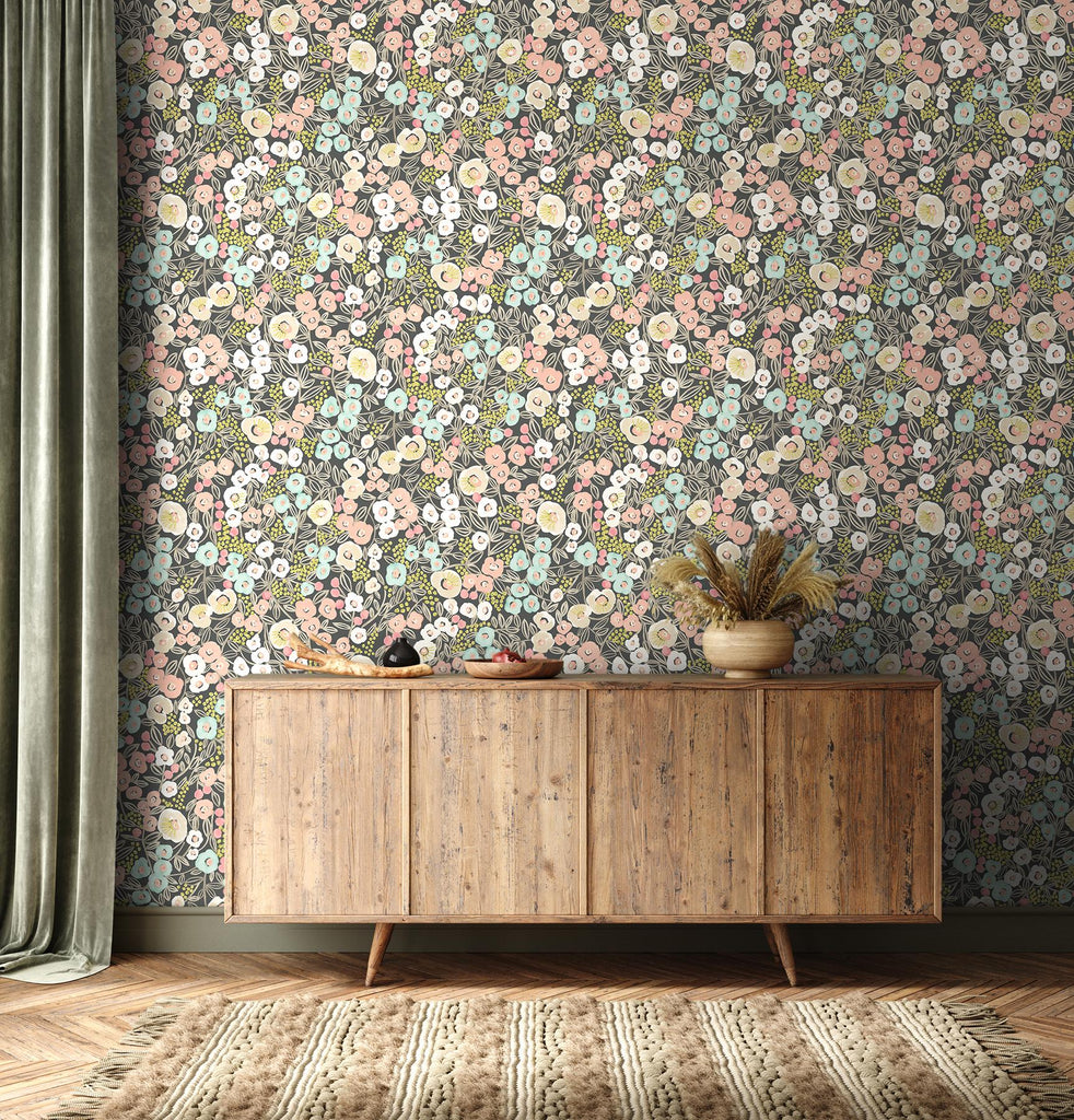 Brewster Home Fashions Flora Peach Garden Wallpaper