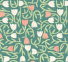 Brewster Home Fashions Aino Green Tiny Tulip Wallpaper