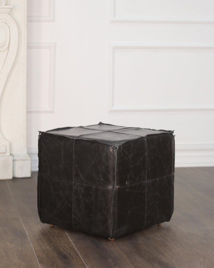Peninsula Home Leather Cube Arg Black