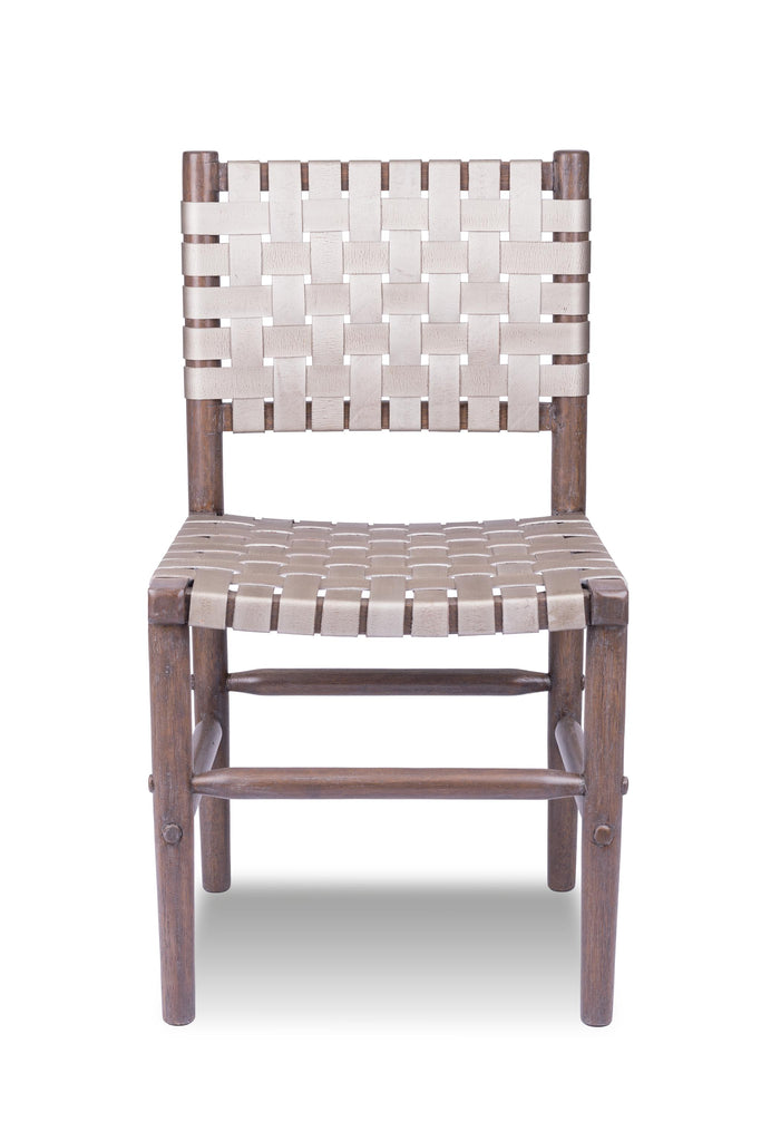 Peninsula Home Dining Chair Perry Woven Leather, Silver