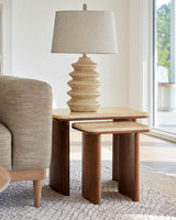Surya Aluna UAN-001 18"H x 24"W x 16"D; 16"H x 15"W x 12"D Accent Table