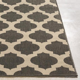 Surya Alfresco ALF-9584 Black Light Beige 8'10" Round Rug