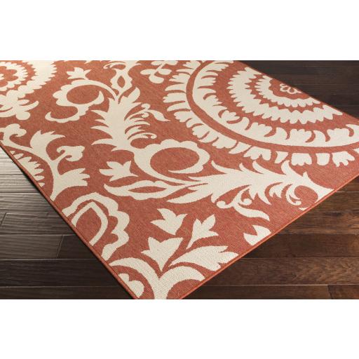 Surya Alfresco ALF-9613 Brick Red Light Beige 2'5" x 4'5" Rug