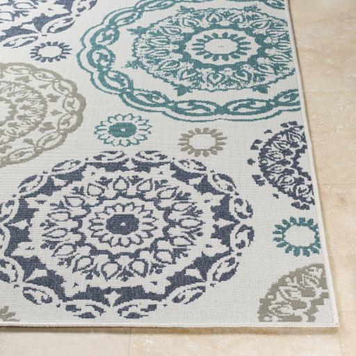 Surya Alfresco ALF-9665 Navy Taupe 8'10" Round Rug