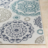Surya Alfresco ALF-9665 Navy Taupe 8'10" Round Rug