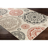 Surya Alfresco ALF-9667 Beige Black 2'5" x 7'10" Rug